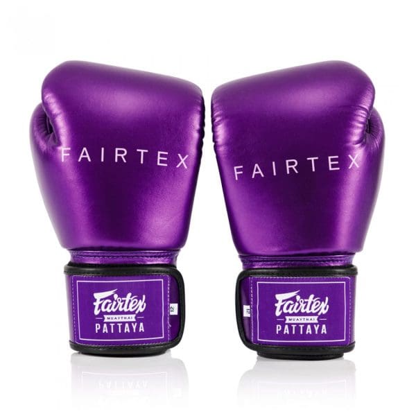 BGV22 Fairtex Metallic Red Boxing Gloves - Purple - Image 2