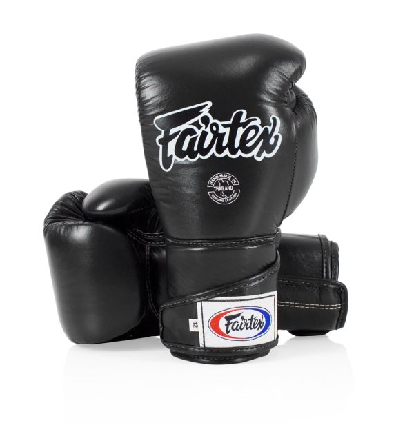 BGV6 Stylish Angular Sparring Gloves - Locked Thumb - Black
