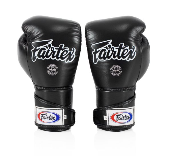 BGV6 Stylish Angular Sparring Gloves - Locked Thumb - Black - Image 2
