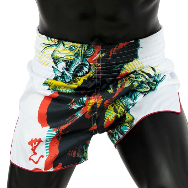 BS1908 Slim Cut Muay Thai Shorts - White Satoru