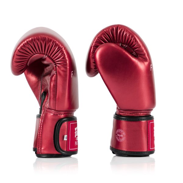 BGV22 Fairtex Metallic Red Boxing Gloves - Image 3