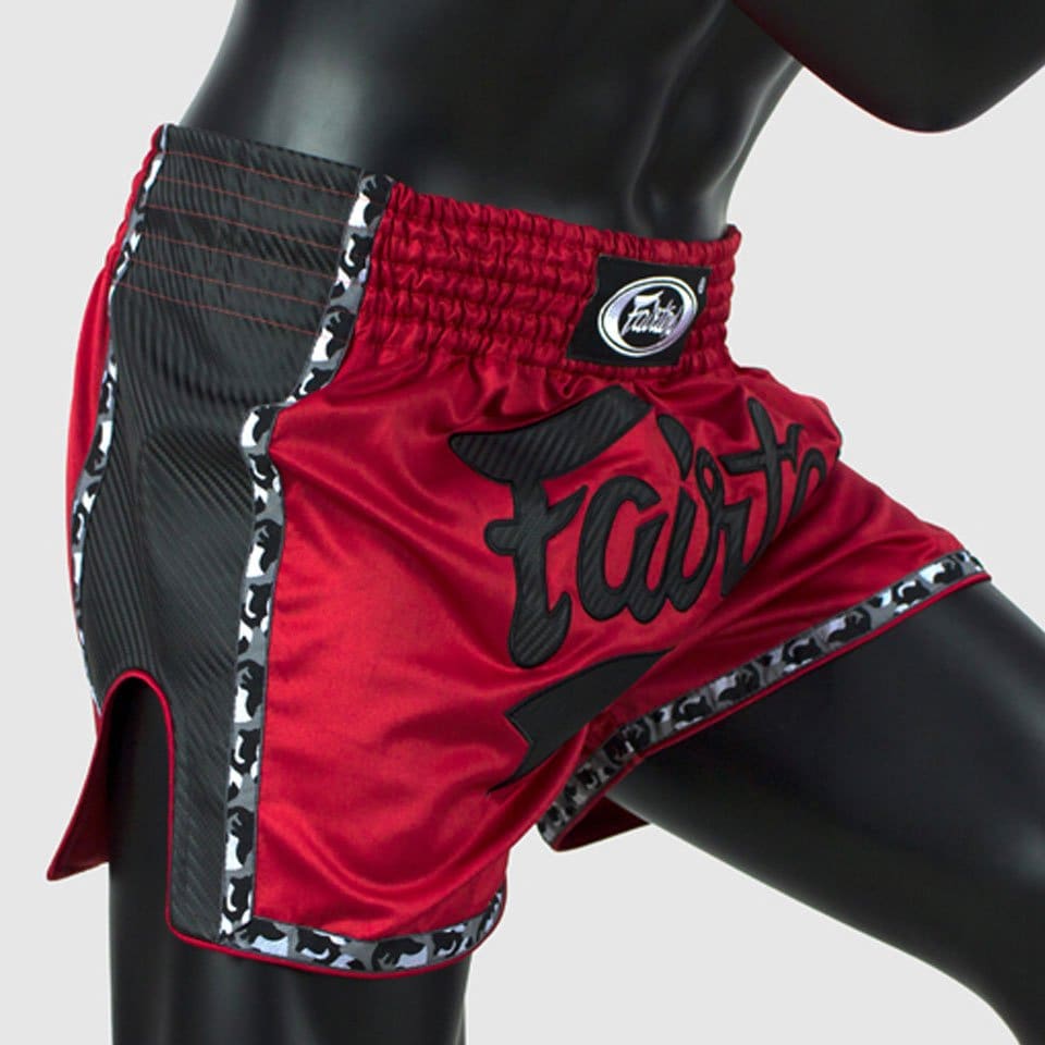 BS1703 Red Slim Cut Muay Thai Shorts - Image 2