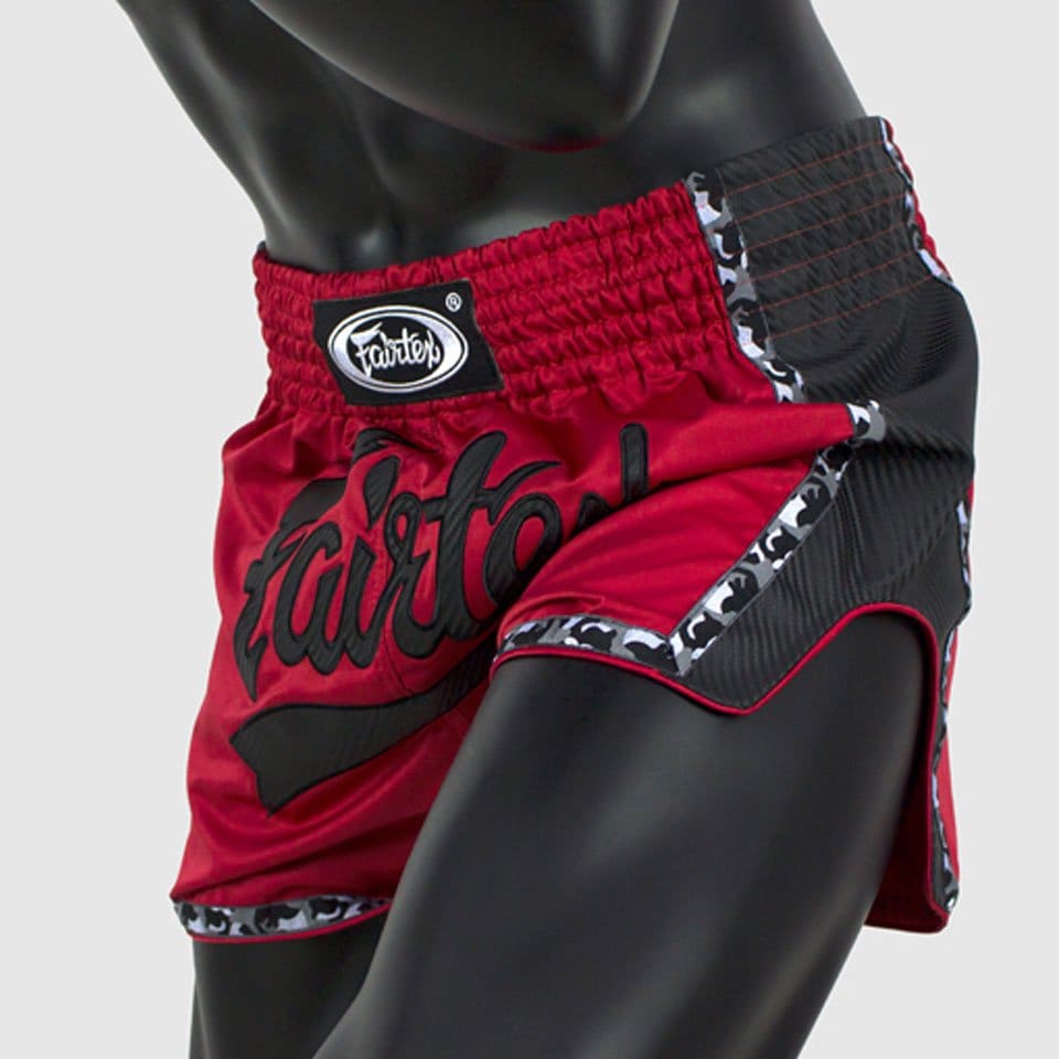 BS1703 Red Slim Cut Muay Thai Shorts - Image 3