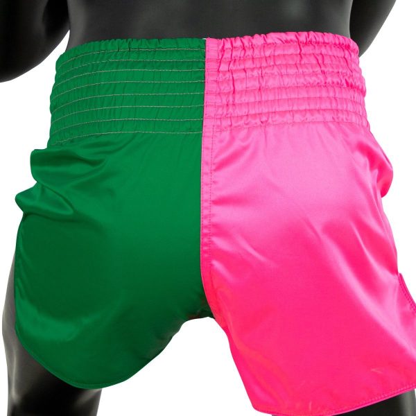 FAIRTEX BS1911 PINK/GREEN SLIM CUT MUAY THAI SHORTS - Image 2