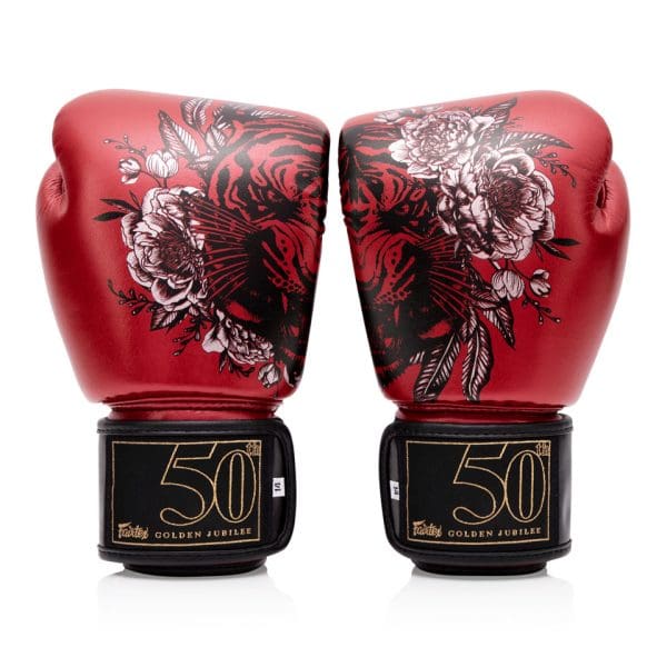 BGV Fairtex Golden Jubilee Metallic Red Boxing Gloves - Image 2