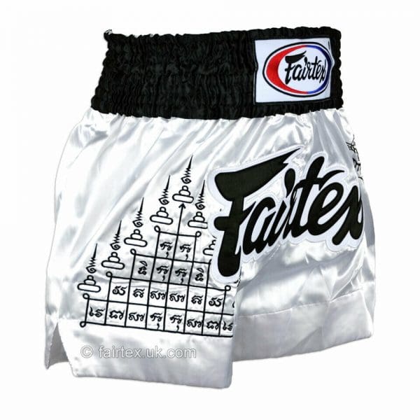 FAIRTEX BS0637 SUPERSTITION WHITE MUAY THAI SHORTS - Image 3