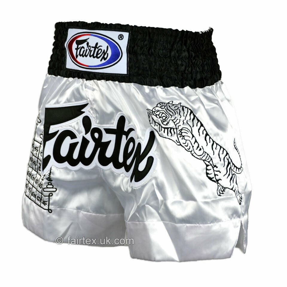 FAIRTEX BS0637 SUPERSTITION WHITE MUAY THAI SHORTS - Image 2
