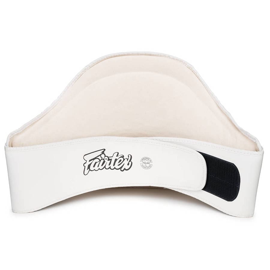 Standard Leather Belly Pad - Hook & Loop Waist Wrap - White - Image 3