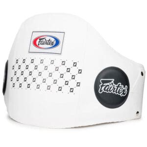 Standard Leather Belly Pad - Hook & Loop Waist Wrap - White